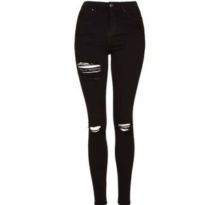 NWOT- MOTO Black Super Ripped Jamie Jeans Sz 28/30